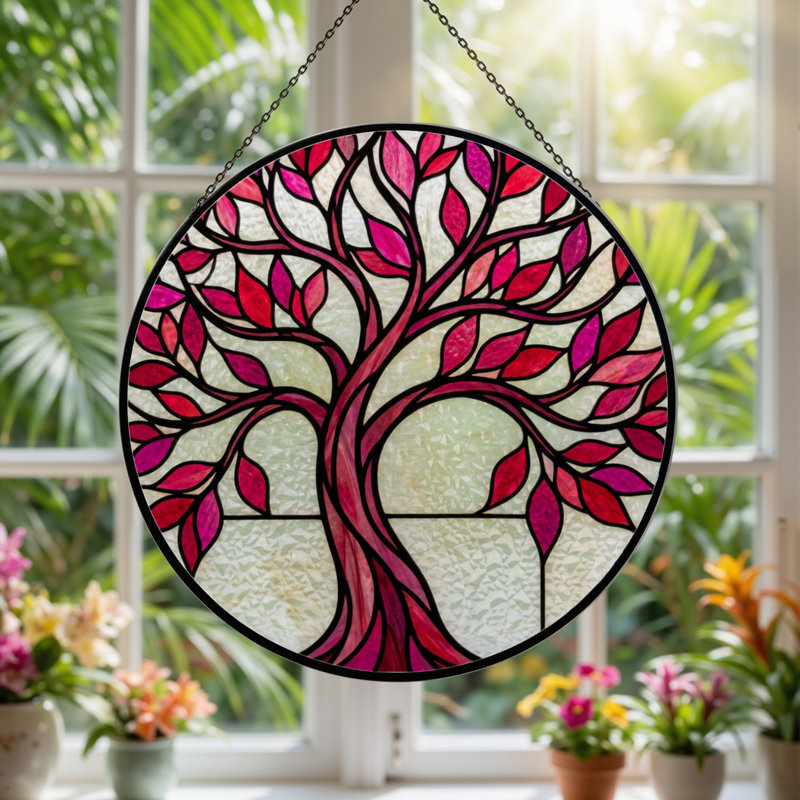 Panneau de vitrail en forme de feuille d'arbre 12 "H, H 12 po x l 12 po
