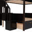 Lit superposé simple au-dessus de double avec finition, tablette, escalier de rangement et 2 tiroirs - choix polyvalent de chambre à coucher dans les tablettes, ajoutant style et fonctionnalité à votre-1155856672