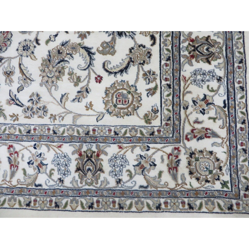 Tapis oriental nain fin en soie noué à la main 6 pi 1 po x 9 pi 2 po 87EA6B38C24E444493B7409078E2253B