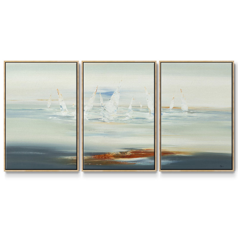 " Float Away " 3 - Pieces, 36" H x 75" W x 2" D, Natural