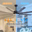 Ventilateur de plafond à DEL à 8 pales de 65 po avec télécommande et ensemble d'éclairage inclus Carlinda