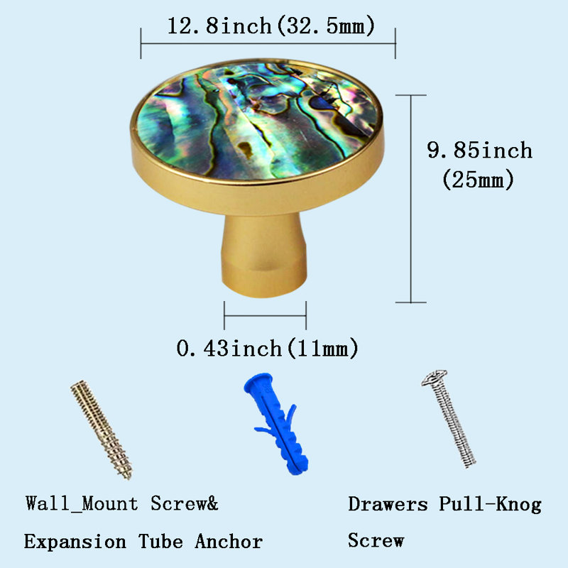 2-pack Mother of Pearl Natural Abalone Shells Cabinet Door Knobs Shell Decorative Hanging Hooks Furniture Dresser Kitchen Hardware Pulls Handle