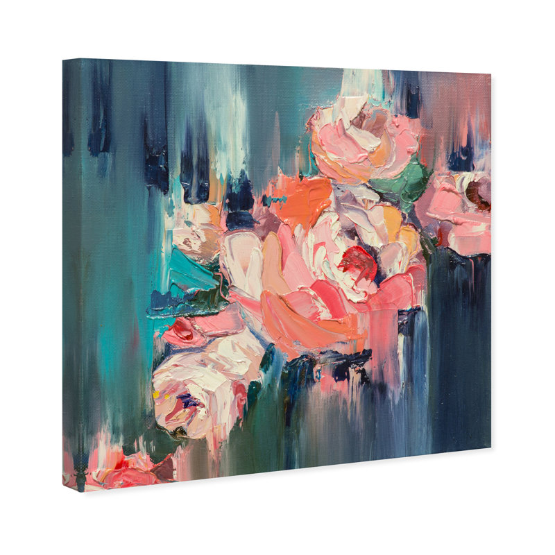 Abstrait «Show Me Love Textures» - peinture sur toile, H 16 po x l 16 po, Toile tendue