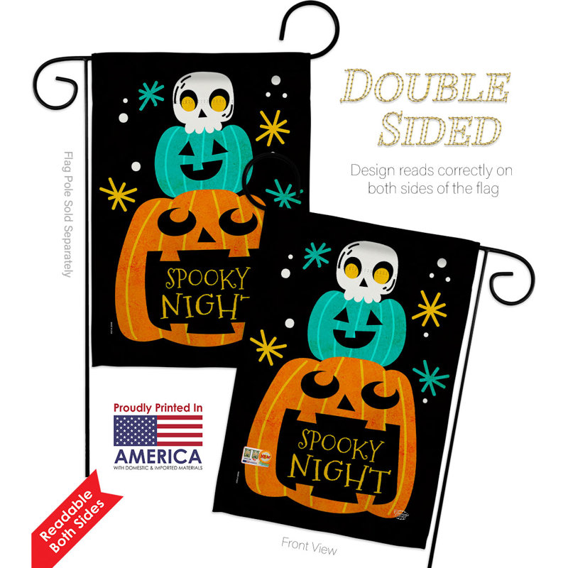 Double Sided 18.5'' H x 13'' W Polyester Halloween Garden Flag