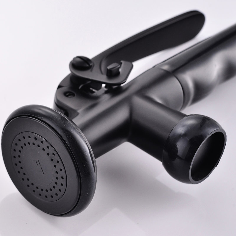 Robinet de cuisine rétractable - noir et argent, poignée simple, eau froide, laiton, luminaire contemporain, look moderne argenté élégant