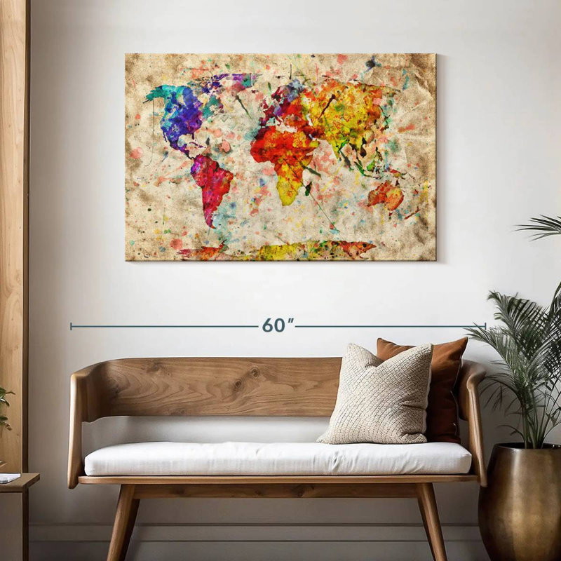 Carte du monde Aliaz, H 30 po x l 45 po