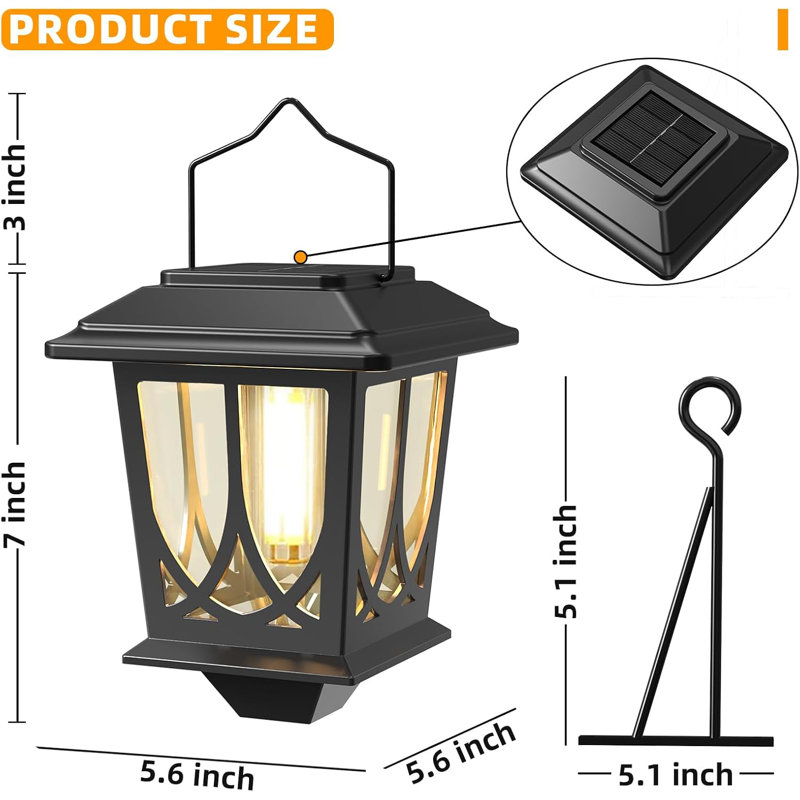 Solar Lanterns Outdoor Waterproof 2 Pack