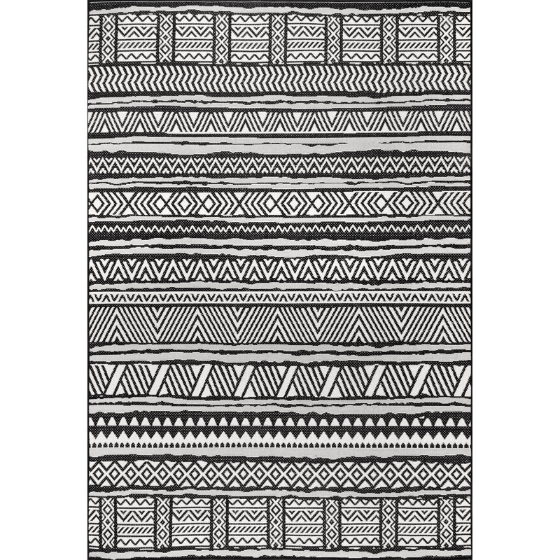 Tapis noir / gris Eilers Southwestern, Rectangle 8 pi x 10 pi