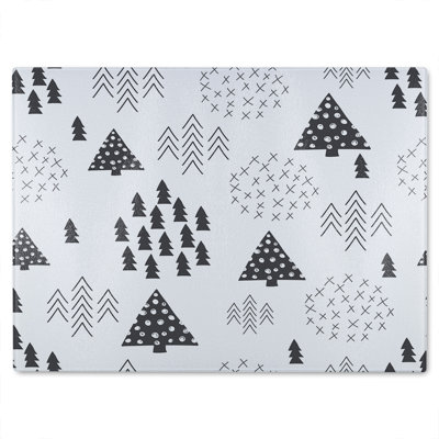 Scandinavian Style Christmas Dining Glass Chopping Board