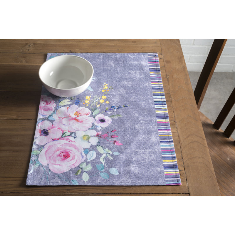 Ensemble de napperons 4 - 13 "x 19" Maison Lavande Sweet Rose Maison d'Hermine