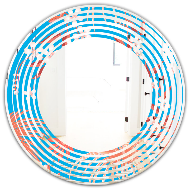 Miroir mural Coastal, H 31,5 po x l 31,5 po, Feuillage ondulé II