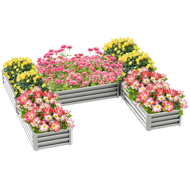 Ensemble de 5 jardinières surélevées en acier