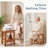 Solid Wood Shower Bench with Storage Shelf, 250LB Capacity Spa Bath Stool with Adjustable Leveling Feet for Bathroom, Bedroom, Living Room-1414823644