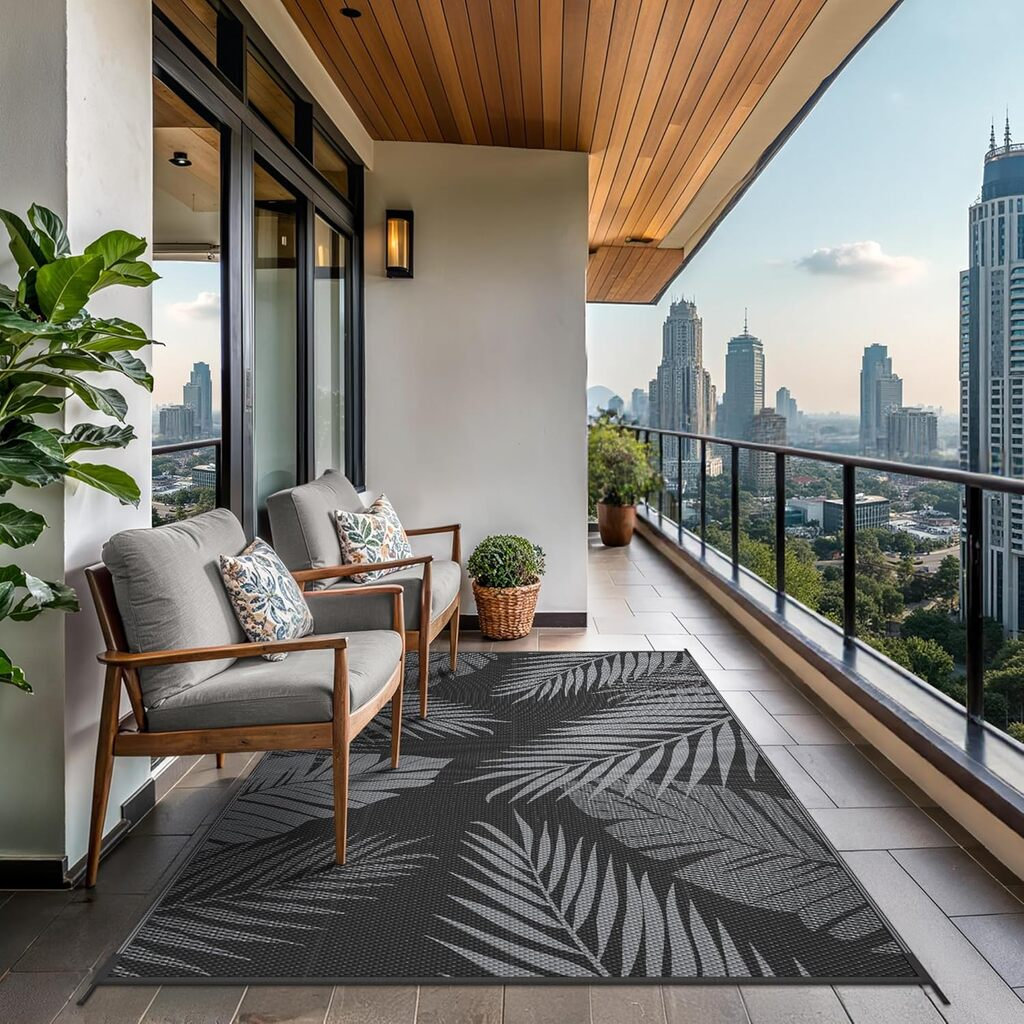 Outdoor Rug – Waterproof Reversible Garden Carpet, UV Resistant & Washable Patio Mat