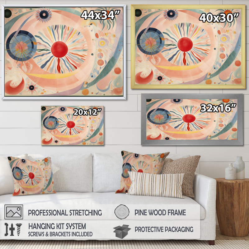 Cosmic Renaissance, illustration spirituelle rétro - reproductions d'art encadrées, H 12 po x l 20 po x P 1 po