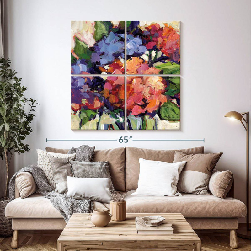 Multi Hydrangeas, 45" H x 45" W