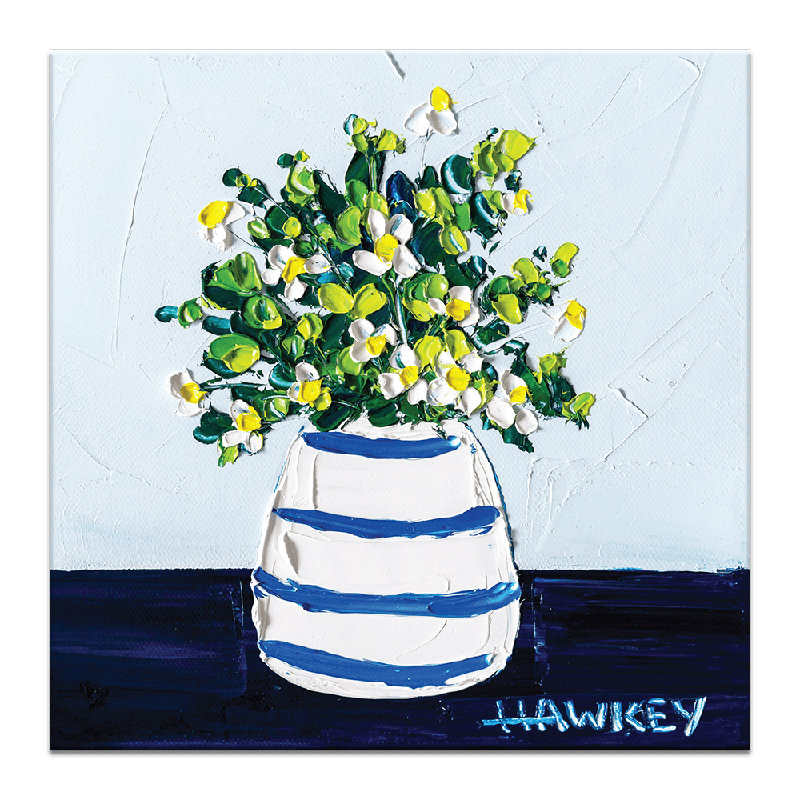 Girl In The Country Navy by Rosalind Wheeler - Painting on Canvas, Wrapped Canvas, 41cm H x 41cm W x 3cm D