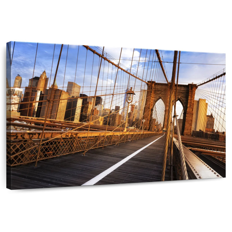 Ravi célèbre pont de Brooklyn, NY, H 8 po x l 12 po