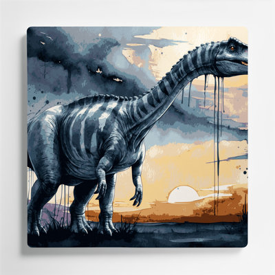 «Dinosaur Brachiosaurus Beige», art mural en métal