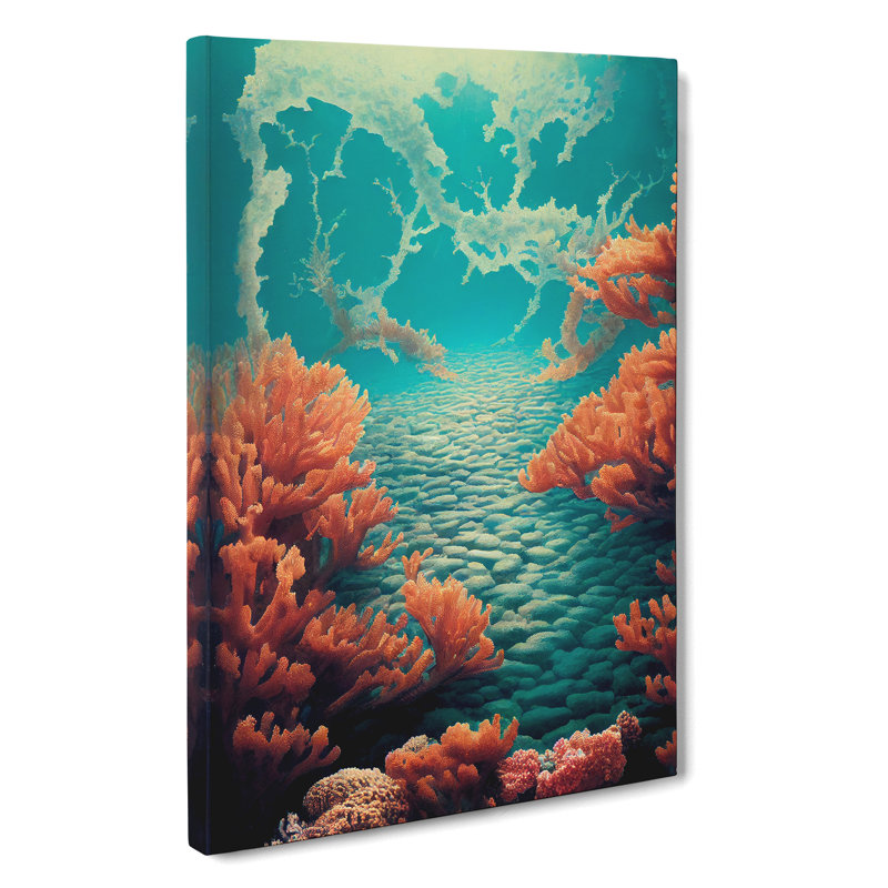 XC1022-2464X Illuminated Coral Reef - Wrapped Canvas Painting, 60cm H x 40cm W x 3cm D