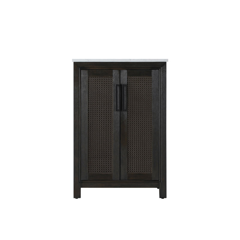 Meuble-lavabo simple 24 po, Chêne chocolat