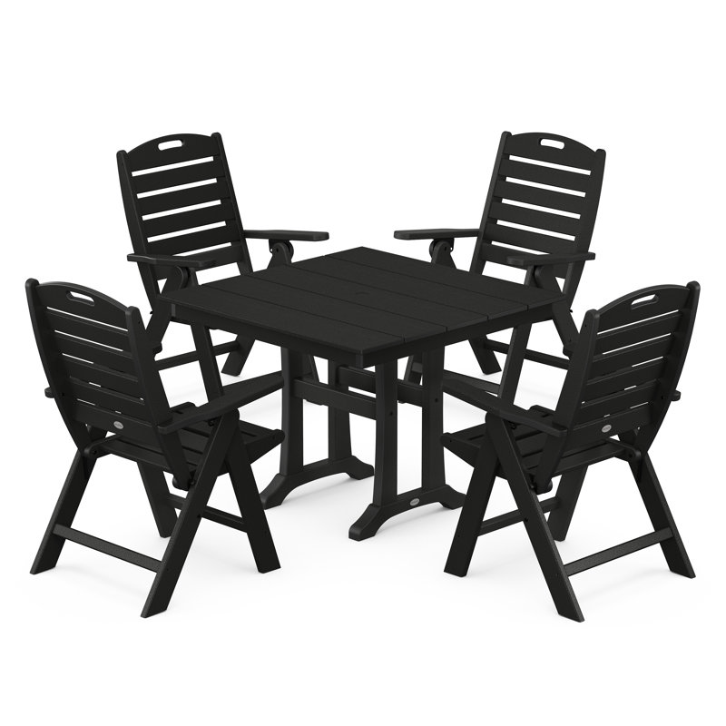 Ensemble de salle à manger 5 pièces Nautical, Noir