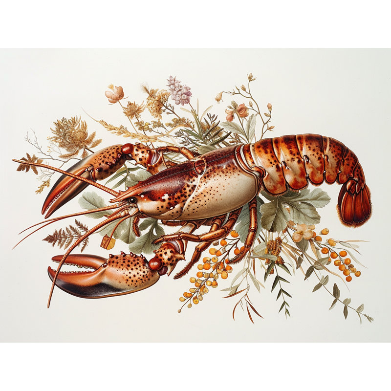 Rideau de douche homard - décor de salle de bain fruits de mer 16679, H 73 po x l 70 po