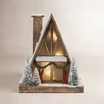 Ghinita Lighted Ski Lodge Village Decor