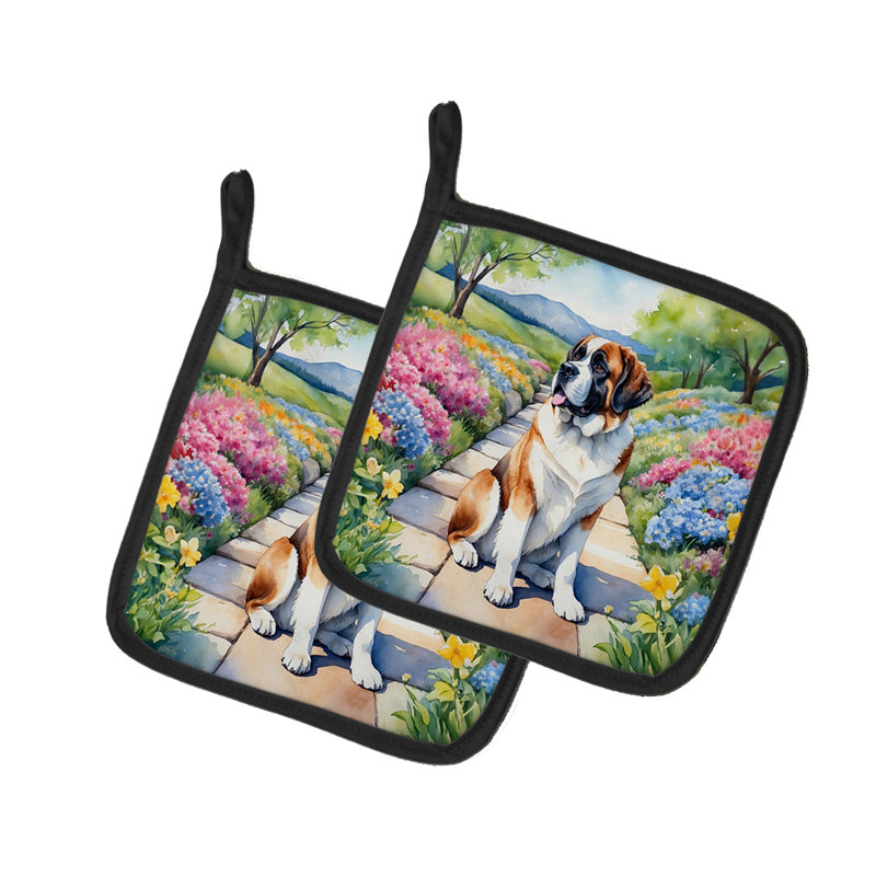 Caroline's Treasures Floral Polyester Potholder Set