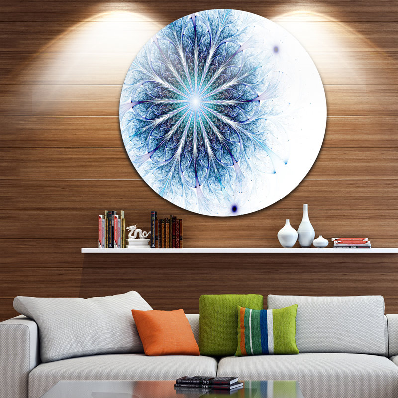 «Fractal Flower Light Blue Digital Art», impression, H 36 po x l 36 po x P 1 po, H 36 po x l 36 po x P 1 po