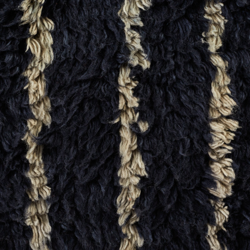 Essi Navy/Beige Wool Area Rug, Rectangle 9' x 12'