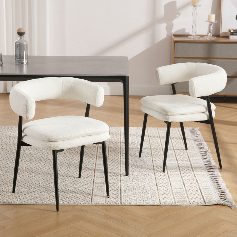 Taysia 49.5cm H Upholstered Parsons Chair, White