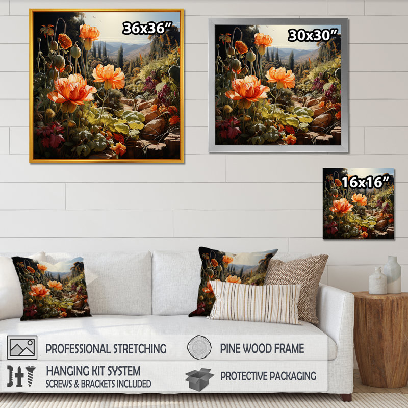 «Garden Reverie Blooms», reproduction sur toile, H 36 po x l 36 po x P 1,5 po, Toile tendue