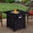 50,000 Auto - Ignition Fire Pit Table, 32 Inch Square, Propane Gas, , Textured Tabletop, Good For Outdoor Socializing Square Table With Waterproof Cover, Metal And Tile , Great Backyard Entertaining