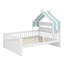 Lit en forme de maison avec tablette de tête de lit, structure en bois-68548557