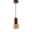 Lustre réglable élégant avec corps en bois et capuchon en travertin, finition beige et noyer | Capuchon de diamètre de 4,7 po x 7,5 po | Hauteur totale: 9,4 à 60,6 pouces | Douille E27, 40 W maximum (ampoule non incluse) | Parfait pour la salle à manger et les espaces de vie-365431190-365431405