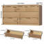 Commode 7 tiroirs pour la chambre à coucher, commode cannelée avec station de charge intégrée, commode large en chêne naturel, organisateur de rangement à bord arrondi pour le salon de la chambre à coucher-1230095347