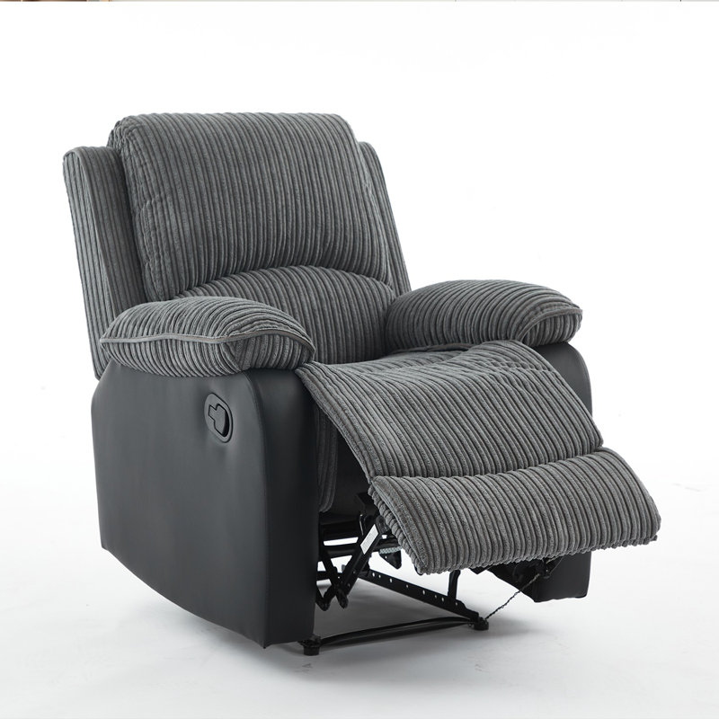 Reclining Sofa Sectional Recliner Plush Corduroy Couches Set Sofa, Manual - Push Button