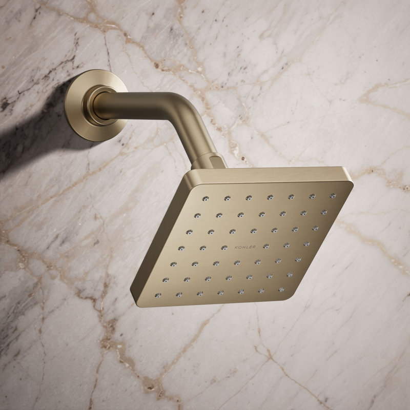 Pomme de douche à fonction unique Parallel, pomme de douche avec un jet, 1,75 gallons par minute, Bronze, Allongé