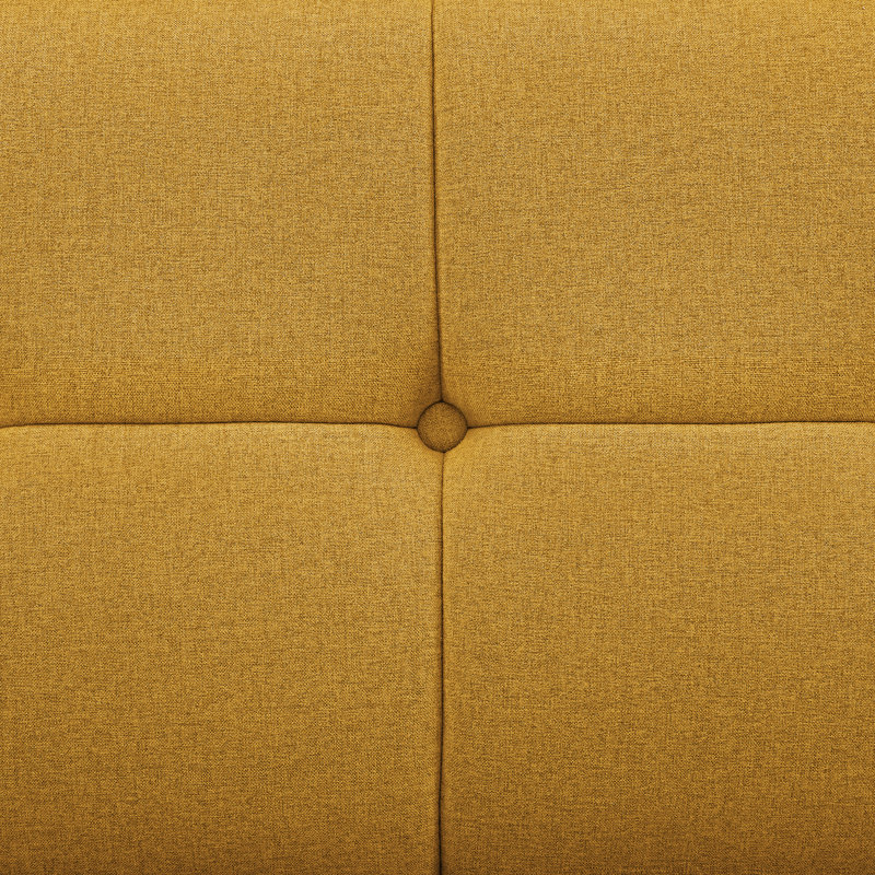 Simon 225.6Cm Square Arms Sofa, Yellow, Walnut/Gold