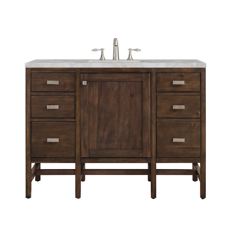 Addison Single Vanity, Mid-Century Acacia, Victorian Silver, 8" Widespread