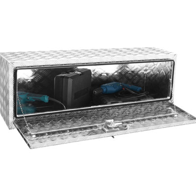 Heavy Duty Aluminum Diamond Plate Truck Box, 48"17"18", Waterproof, Lockable, For Truck, Van, Trailer's Tool Arrangement 48"17"18" Storage Duty, Lock And Keys, T - Handle Latch, Protects Items From