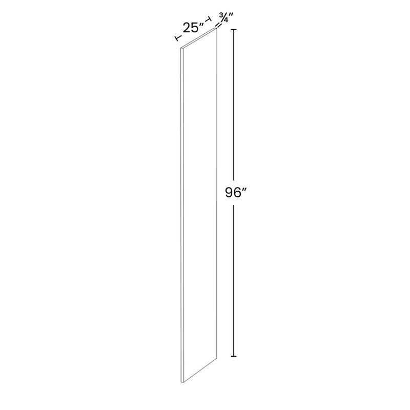 Kindwood Eco Shaker 24 W x 0.13 D x 96 H Ready-to-Assemble Plywood Base End Panel in Gray, Gray