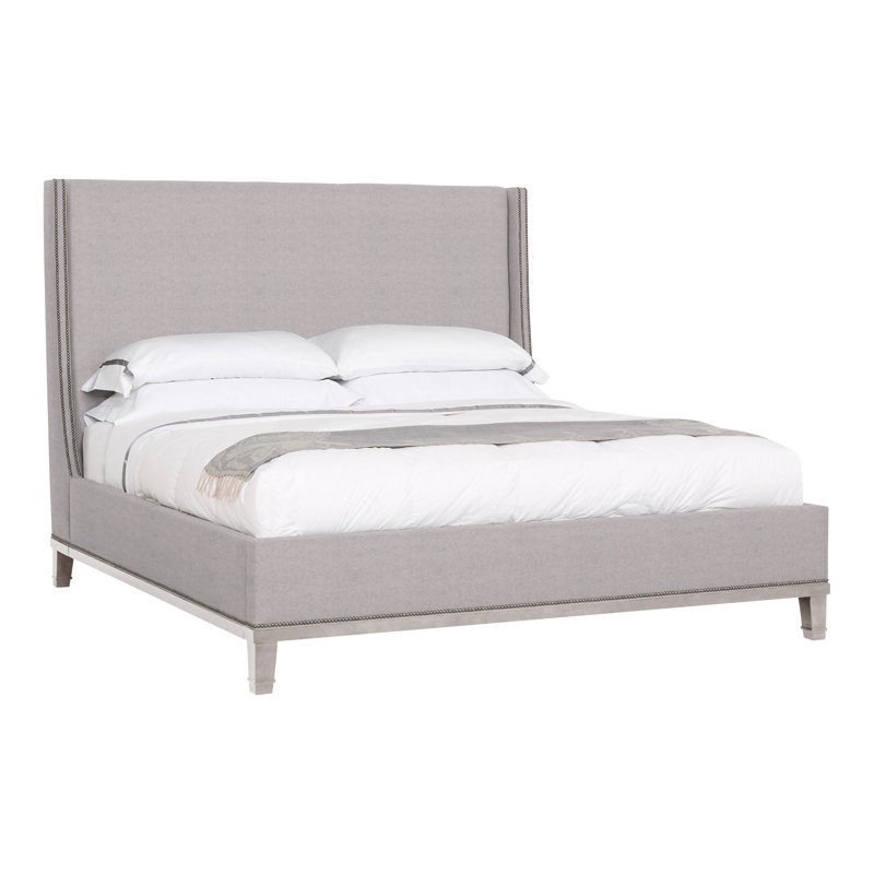 Michael Weiss Cleo Queen Upholstered Bed, Tuck Graphite, King, Casa Blanca