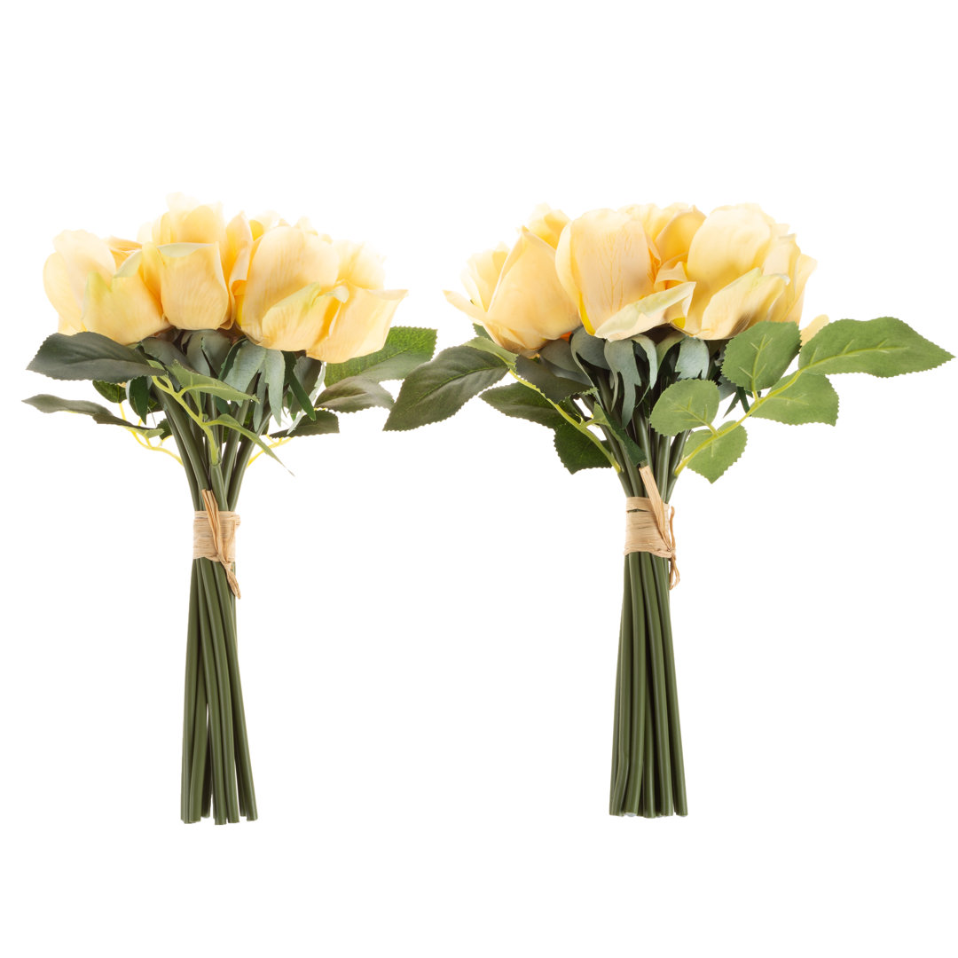 Rose Artificial Flowers - 24Pc Real Touch 11.5-Inch Fake Flower Set with Stems Primrue Flower 