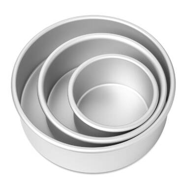 Deep Round Straight Sided Aluminum Cake Pan - Set of 6