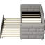 Lit de jour gris simple avec couchette, structure de soutien rembourrée et rembourrée, pour la maison avec structure de rembourrage solide