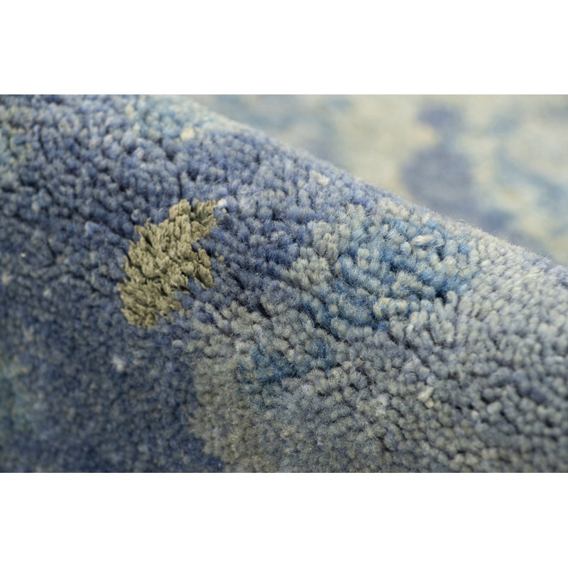 Rug & Kilim’S Gift-Size Abstract Rug In Blue With Geometric Patterns