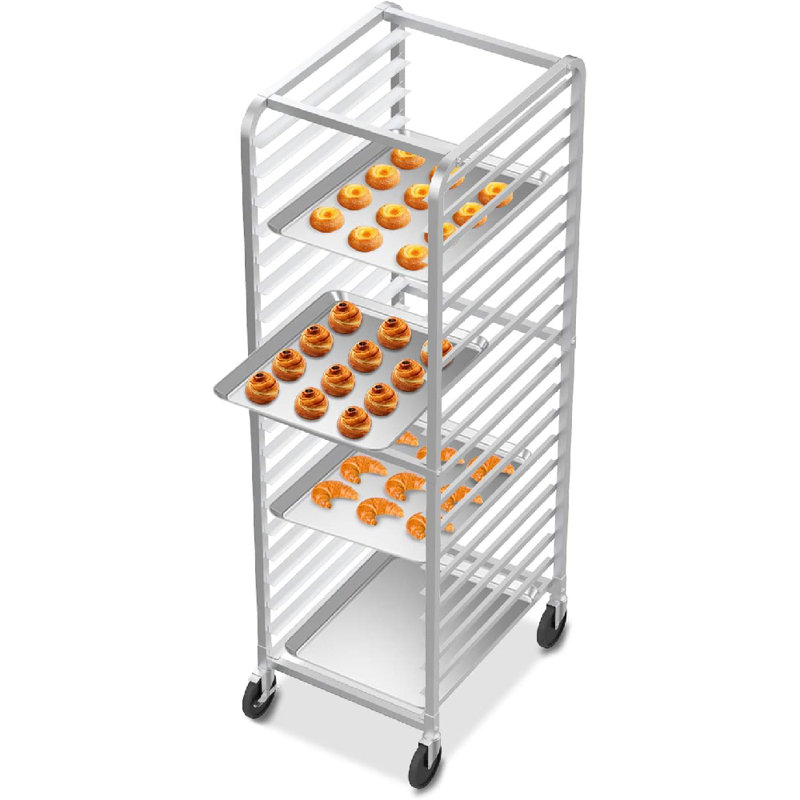 Égouttoir commercial à 20 niveaux en acier inoxydable avec roulettes