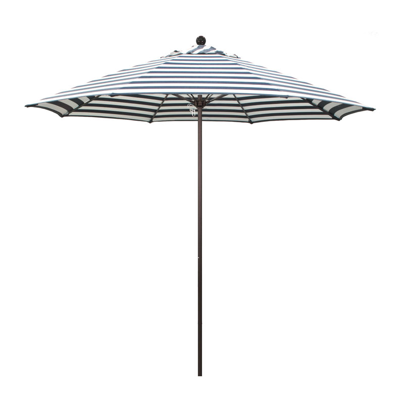 Parasol 9" Market, Rayure Cabana bleu marine / blanche